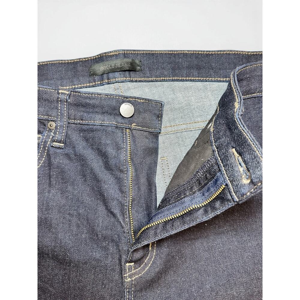 Uniqlo Skinny Jeans Dark Blue Wash Mid Rise Stretch Womens 32 - Picture 4 of 6